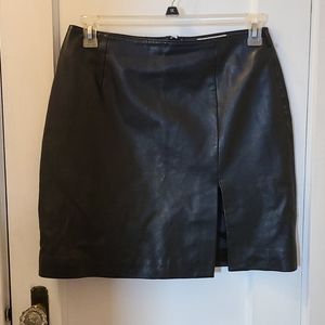 Hugo Bascati Black Leather Skirt size 12